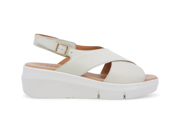 Melluso Donna Sandali Comodi Suola Zeppa Tomaia Pelle Bianco Latte R80420Z-245539